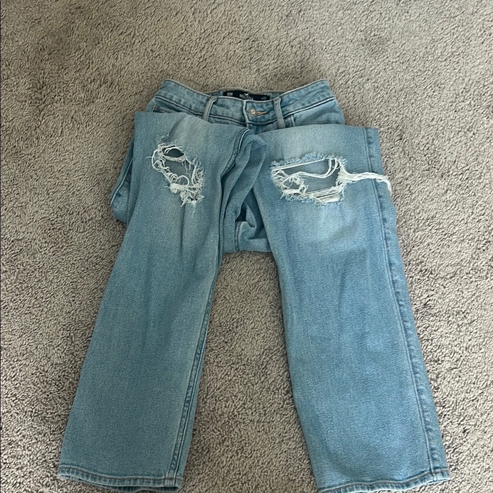 Hollister Blue Relaxed Distressed Jeans
